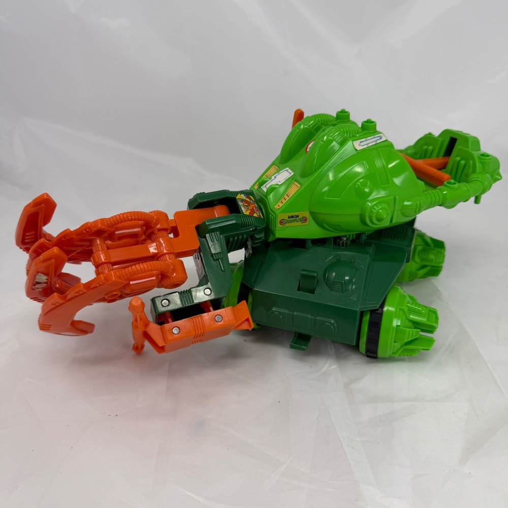 Vintage Tomy Ninja Grappler Motorized Green Orange Toy Vehicle Claw Tank
